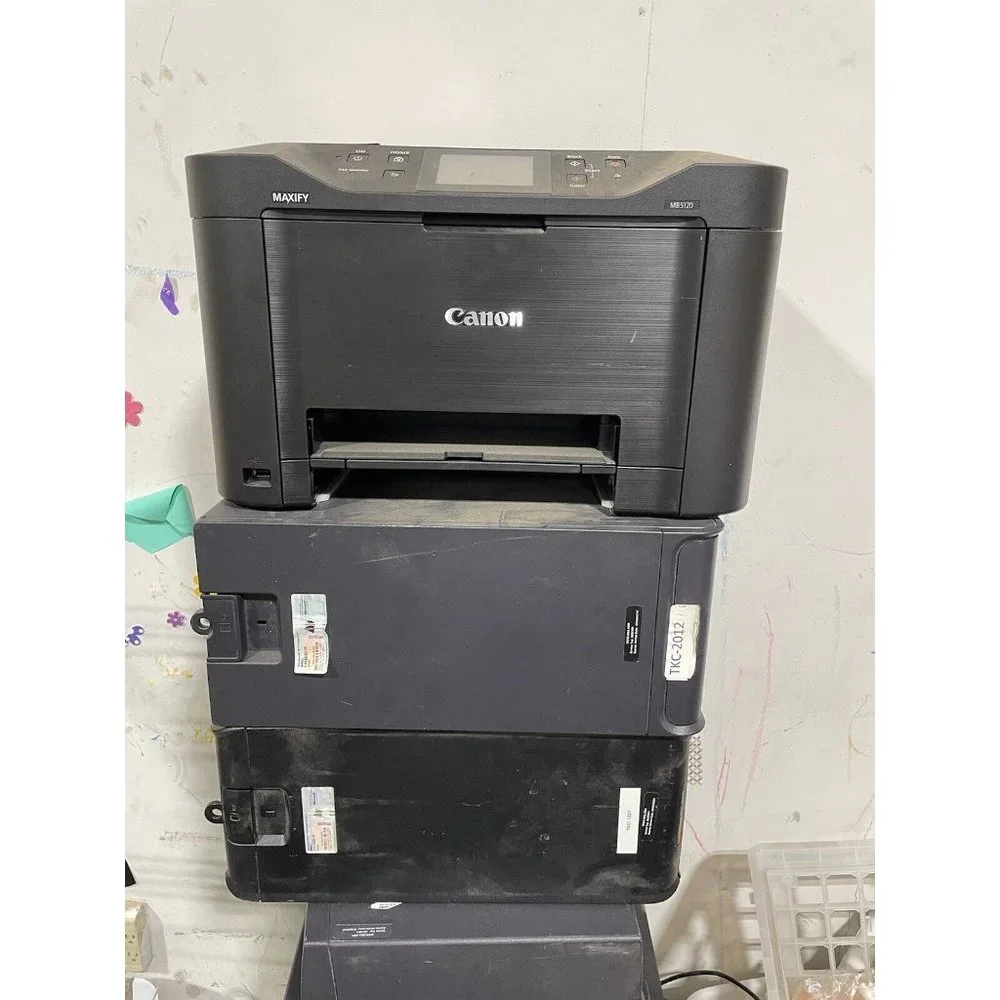 Lot 13 Dell Desktop Computers, 1 Server, 1 Canon Printer, 2 Monitors, 3 Keyboard